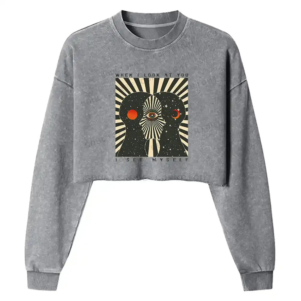 We Are Mirrors Washed Cropped Sweatshirt