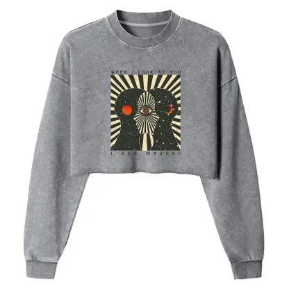 We Are Mirrors Washed Cropped Sweatshirt