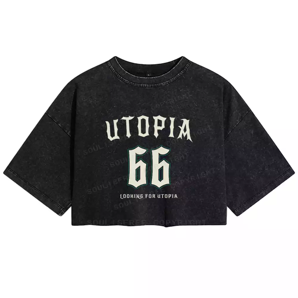 Personalized Utopia Washed Crop T-shirt