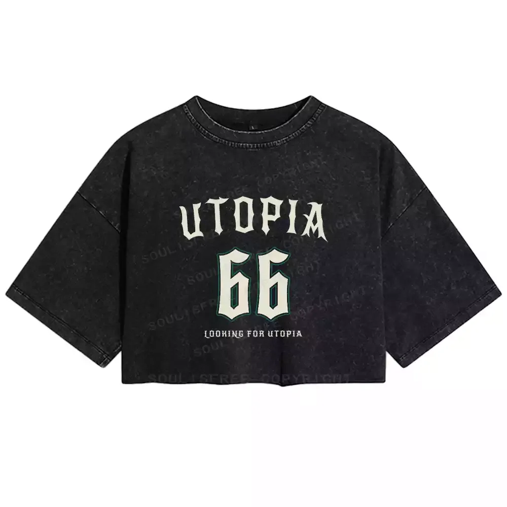 Designed Personalized Utopia Washed Crop T-shirt