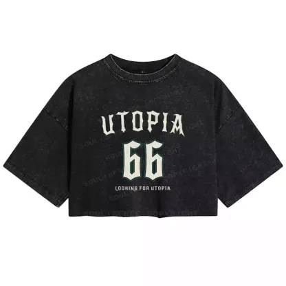Personalized Utopia Washed Crop T-shirt