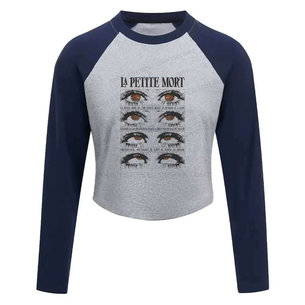Designed Eyes Evolution Block Raglan Long Sleeve Crop Top