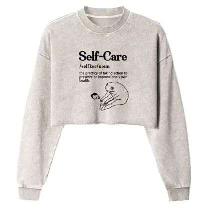 Self Care Washed Cropped Sweatshirt
