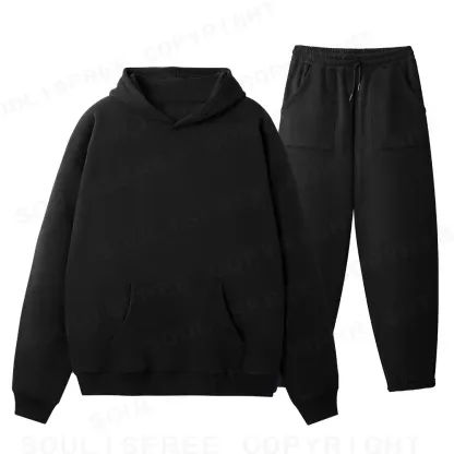 Solid Fleece Hoodie Set Fleece Hoodie Set