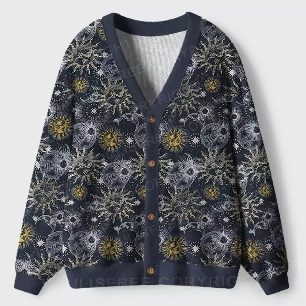 Designed Celestial Awakening Ugly Cardigan Sweaters