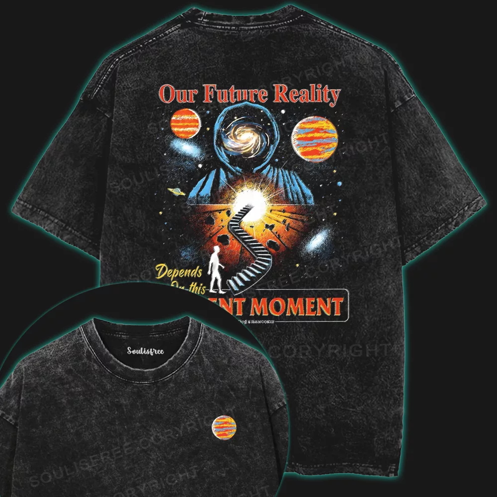 OUR FUTURE REALITY Washed Space T-shirt
