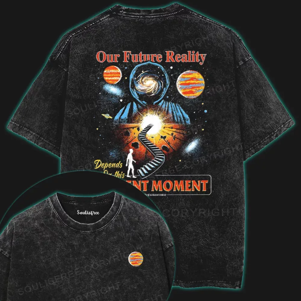 OUR FUTURE REALITY Washed Space T-shirt