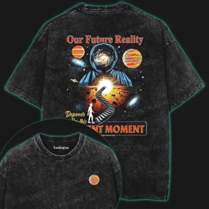 OUR FUTURE REALITY Washed Space T-shirt