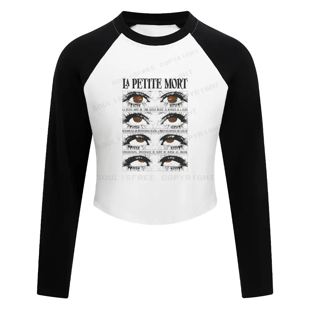 Eyes Evolution Block Raglan Long Sleeve Crop Top