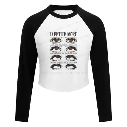 Eyes Evolution Block Raglan Long Sleeve Crop Top