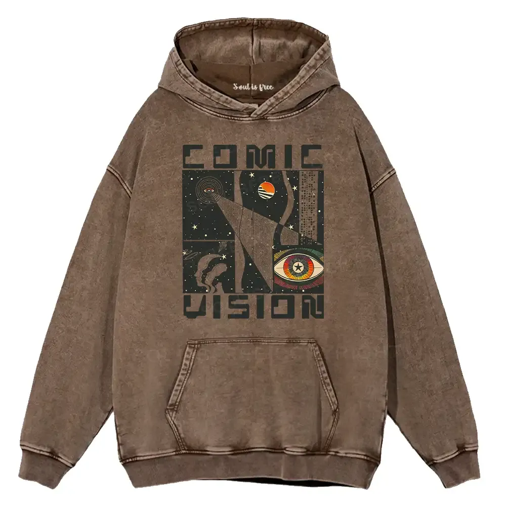 Designed Comic Vision Washed Hoodie