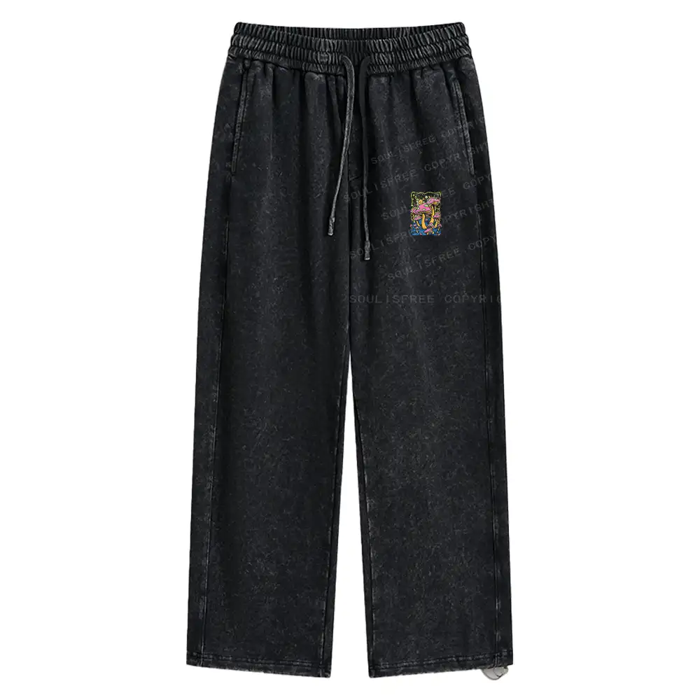 Mushroom World Washed Baggy Sweatpants