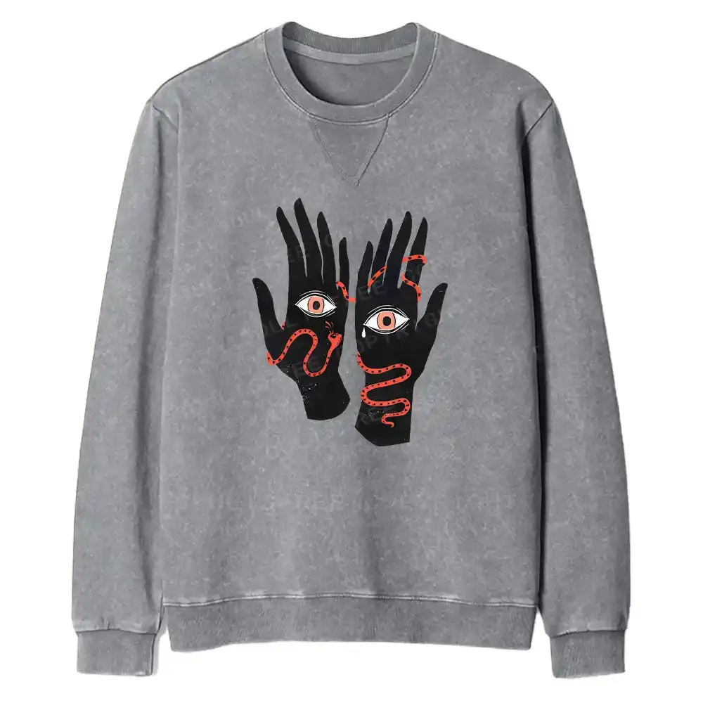 The Eyes Will Not Deceive You Fit Washed Sweatshirt