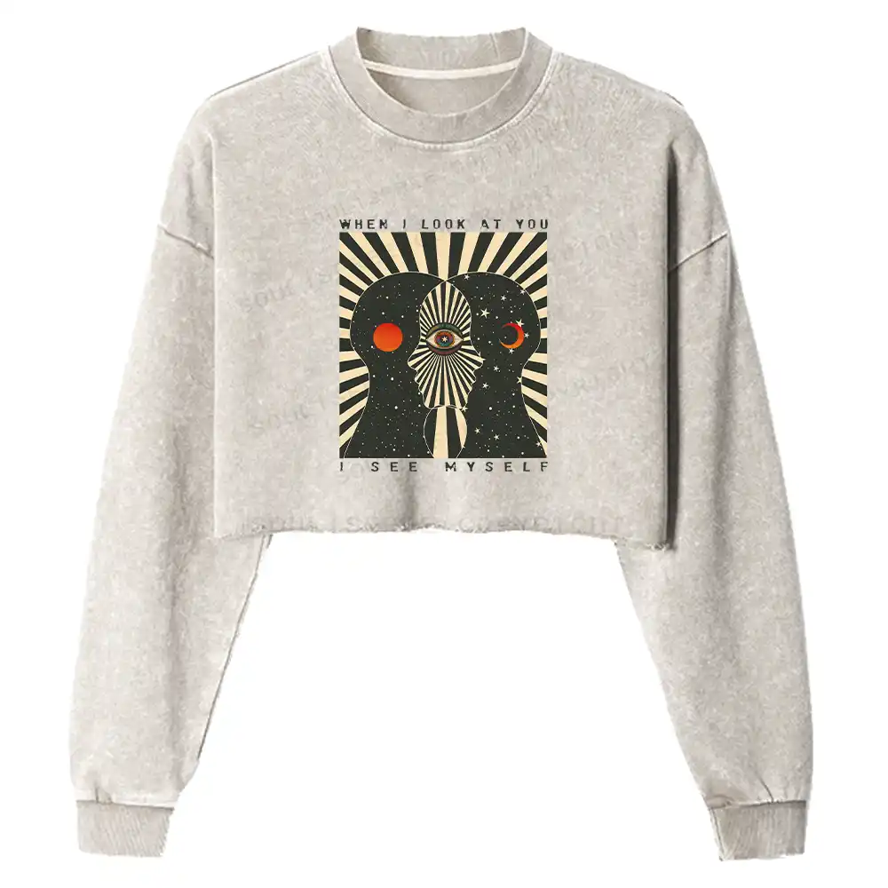 We Are Mirrors Washed Cropped Sweatshirt