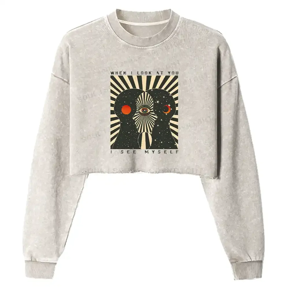 We Are Mirrors Washed Cropped Sweatshirt