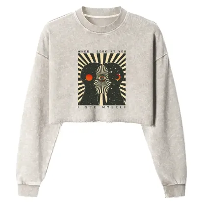 We Are Mirrors Washed Cropped Sweatshirt