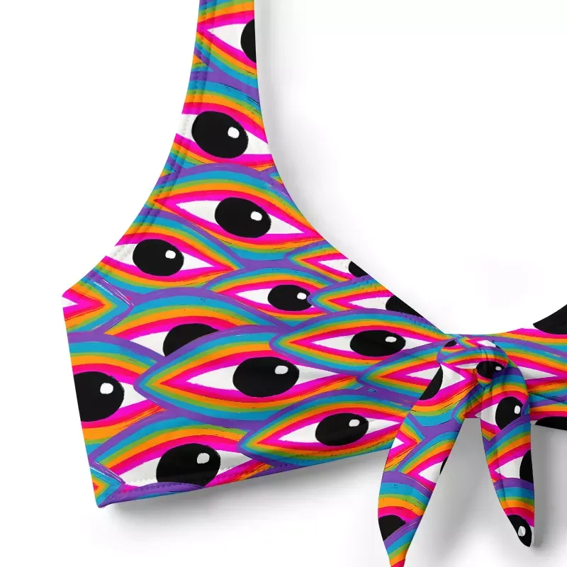 Soulisfree Rainbow Ocular Wave Glitch Bow Bikini