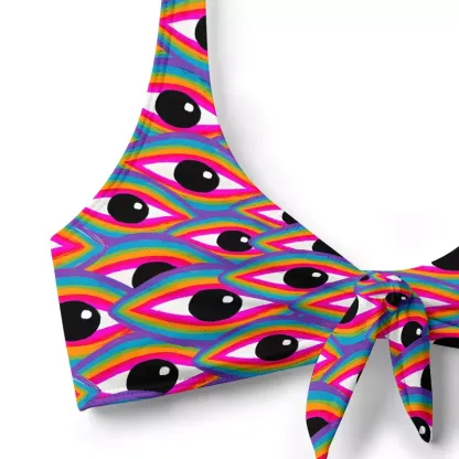Soulisfree Rainbow Ocular Wave Glitch Bow Bikini