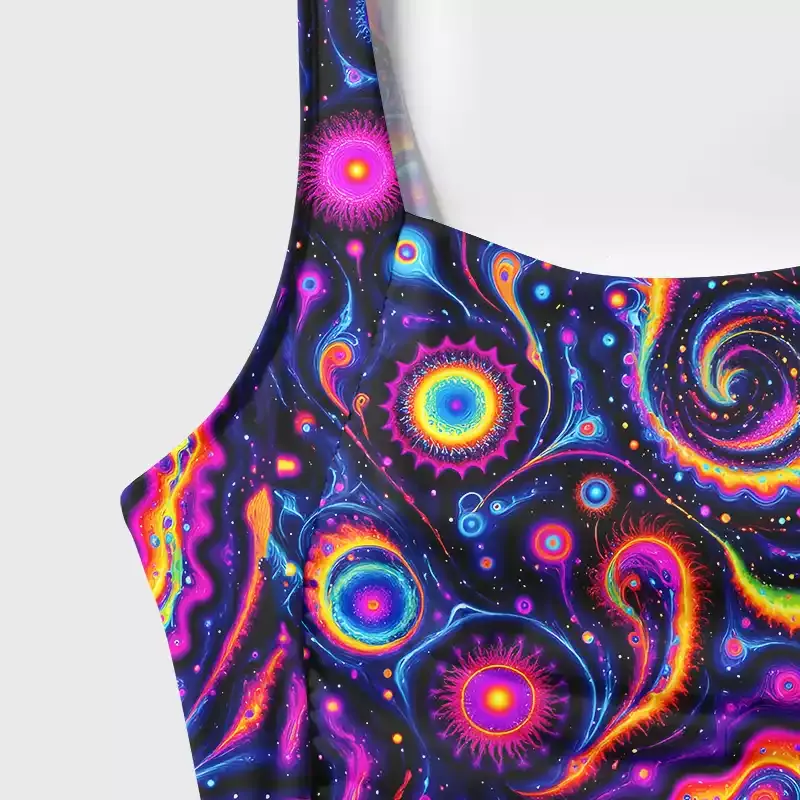 Soulisfree Psychedelic Nebula Vibrant One‑Piece Swimsuit