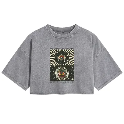 Create Our Reality  Washed Crop T-shirt