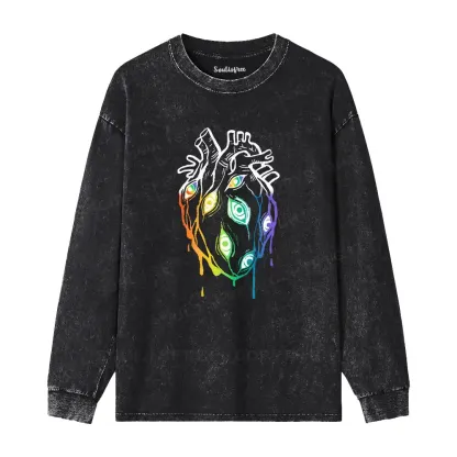 Eyes Within the Heart Washed Long Sleeve Shirt
