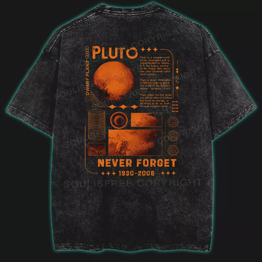 Pluto Deserved Better Washed Space T-shirt
