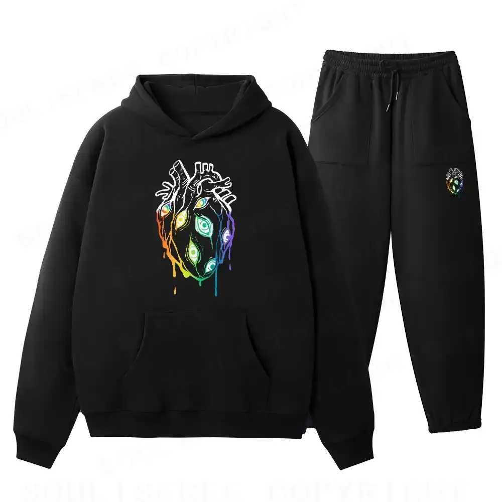 Eyes Within the Heart Fleece Hoodie Set