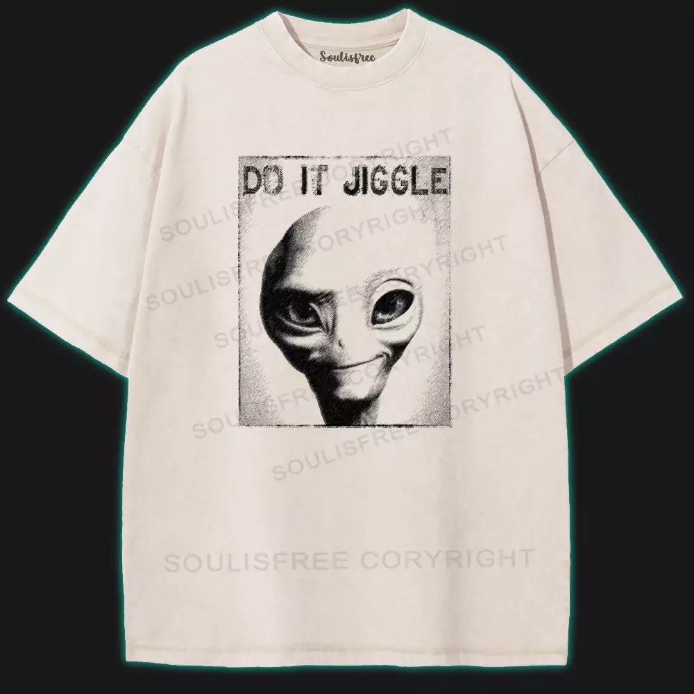DO IT JIGGLE Washed Alien T-shirt