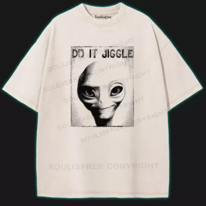 DO IT JIGGLE Washed Alien T-shirt