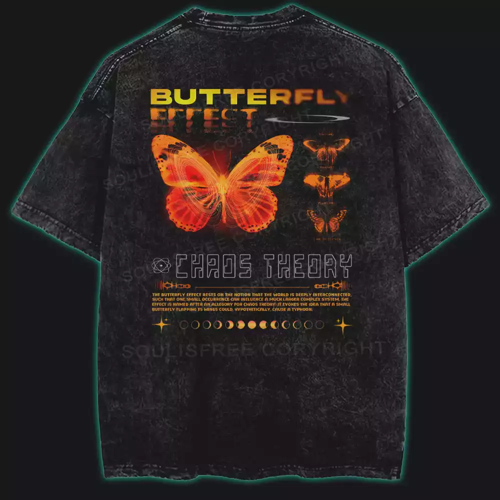 The Butterfly Effect in Motion Washed T-shirt