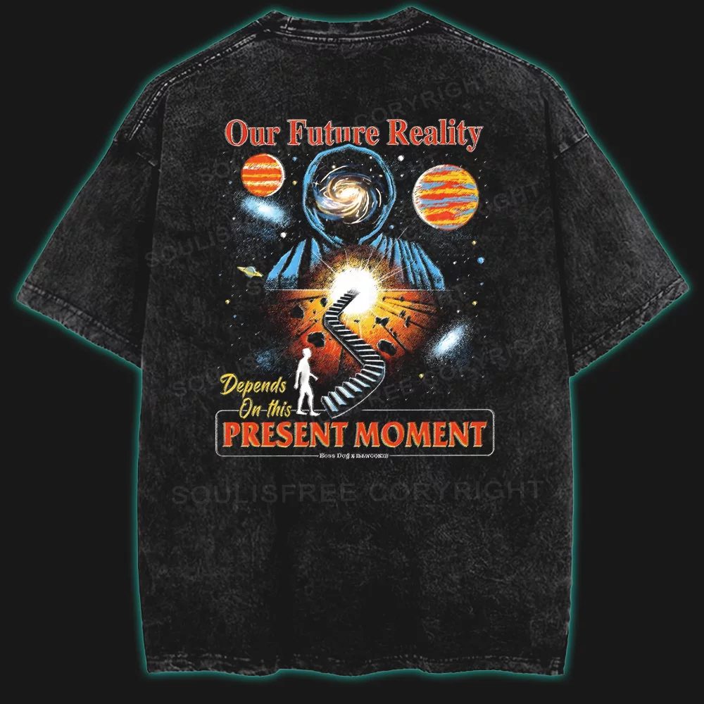 OUR FUTURE REALITY Washed Space T-shirt