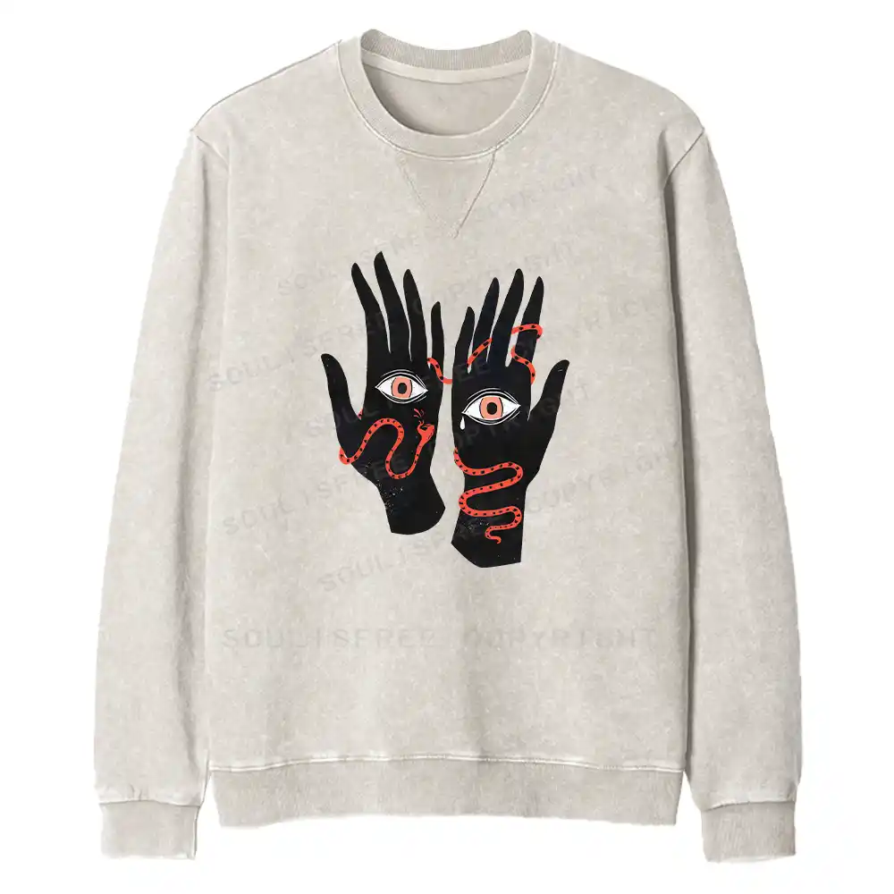 The Eyes Will Not Deceive You Fit Washed Sweatshirt