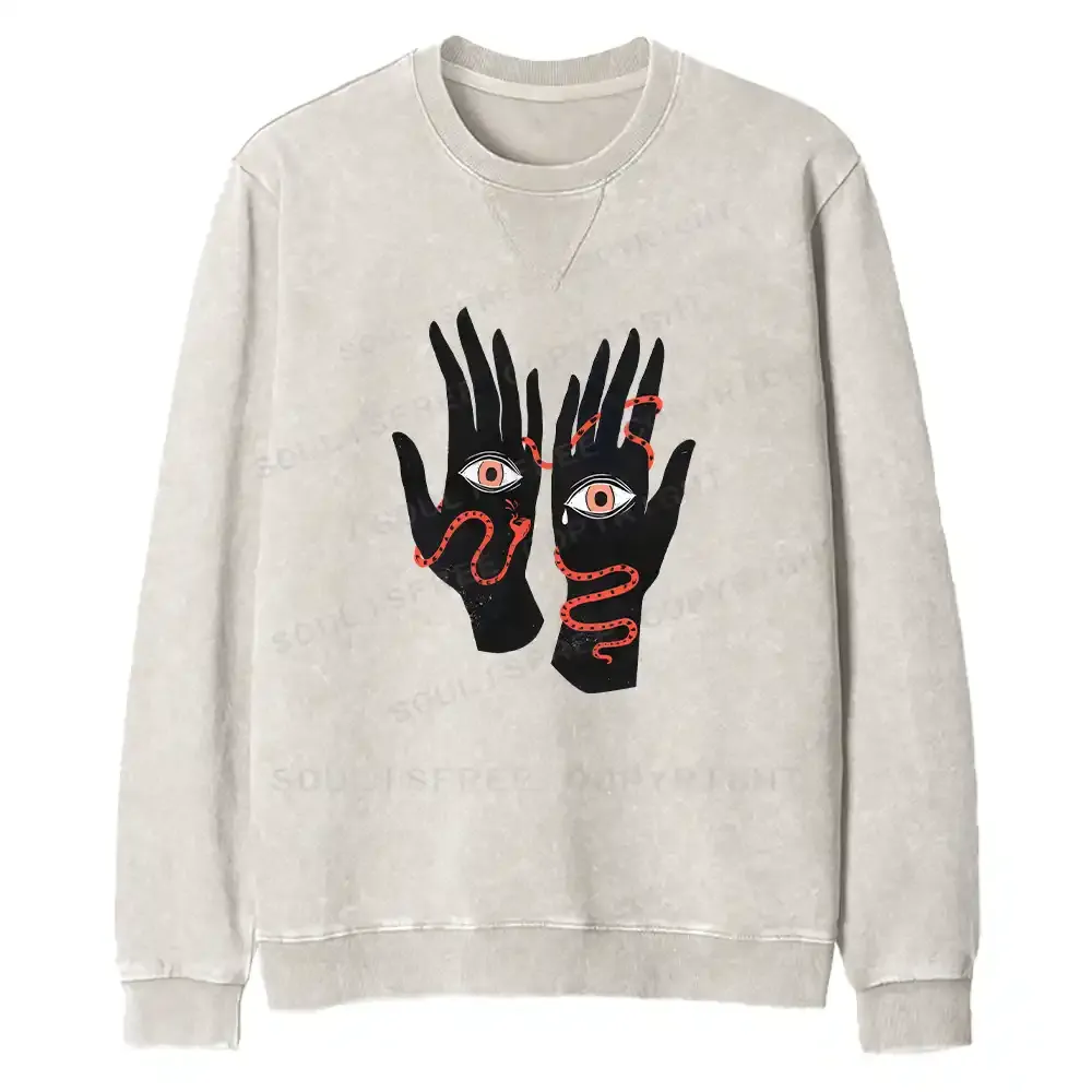 The Eyes Will Not Deceive You Fit Washed Sweatshirt
