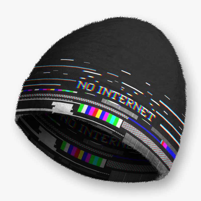 Soulisfree NO INTERNET Fuzzy Beanie