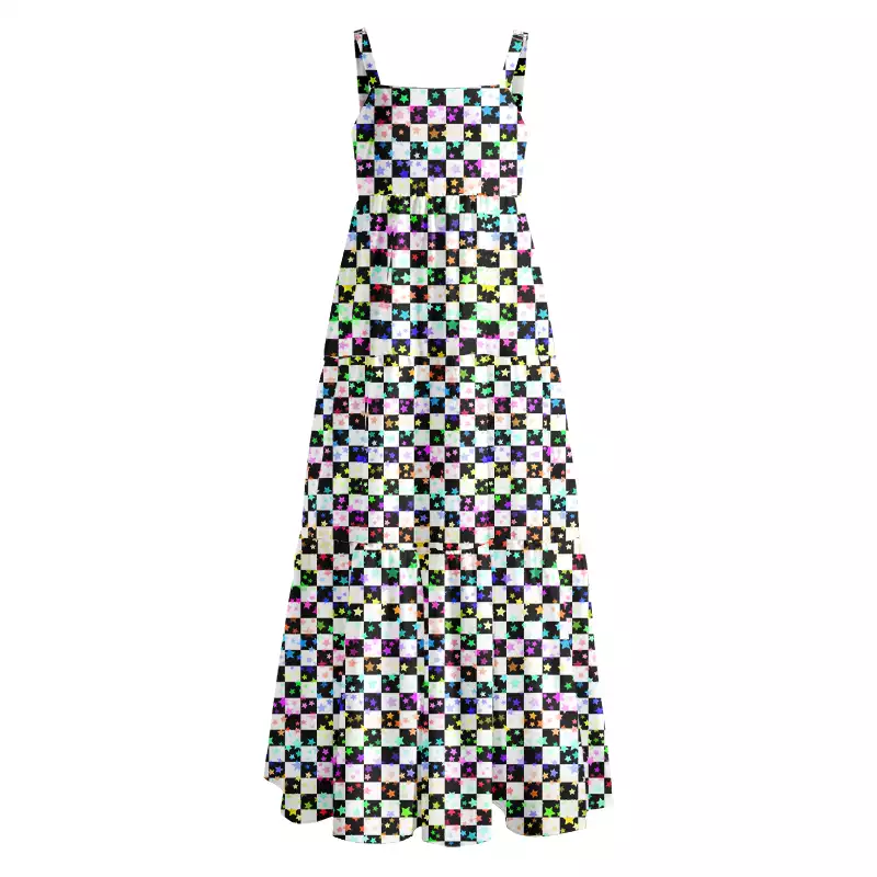 Soulisfree Cosmic Check Boho Maxi Dress
