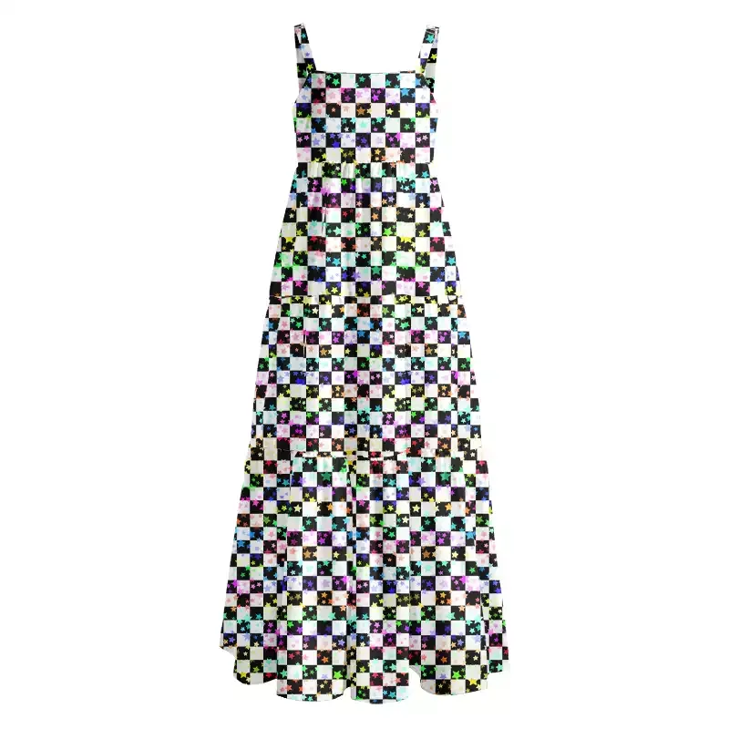 Soulisfree Cosmic Check Boho Maxi Dress