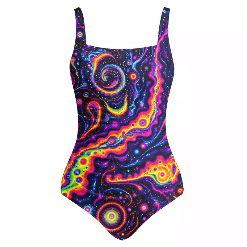 Soulisfree Psychedelic Nebula Vibrant One‑Piece Swimsuit