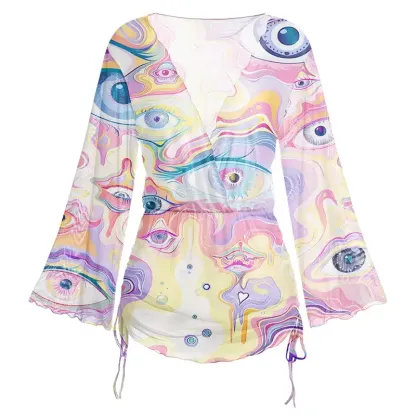 Soulisfree Psy Gaze Slip Sheer Mesh Cover Up