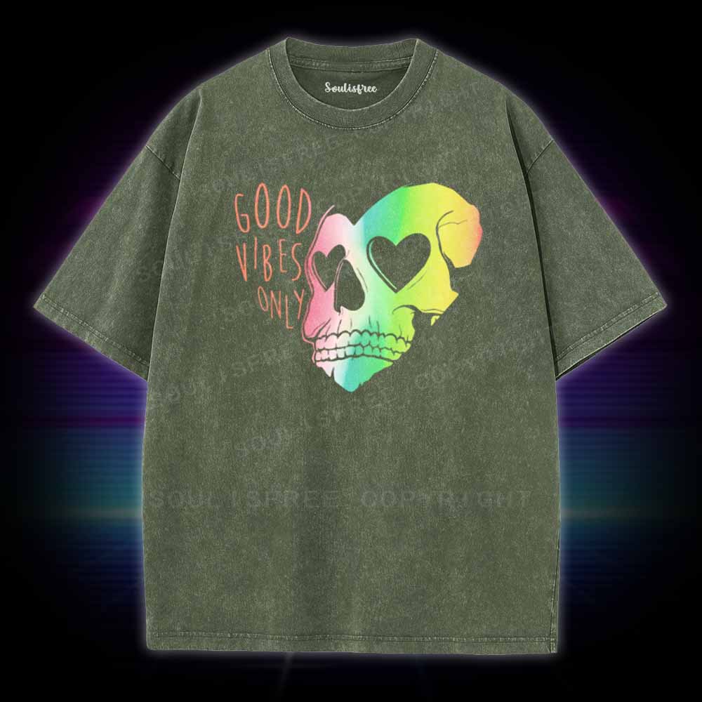 Soulisfree Good Vibes Only Skull Washed Tee