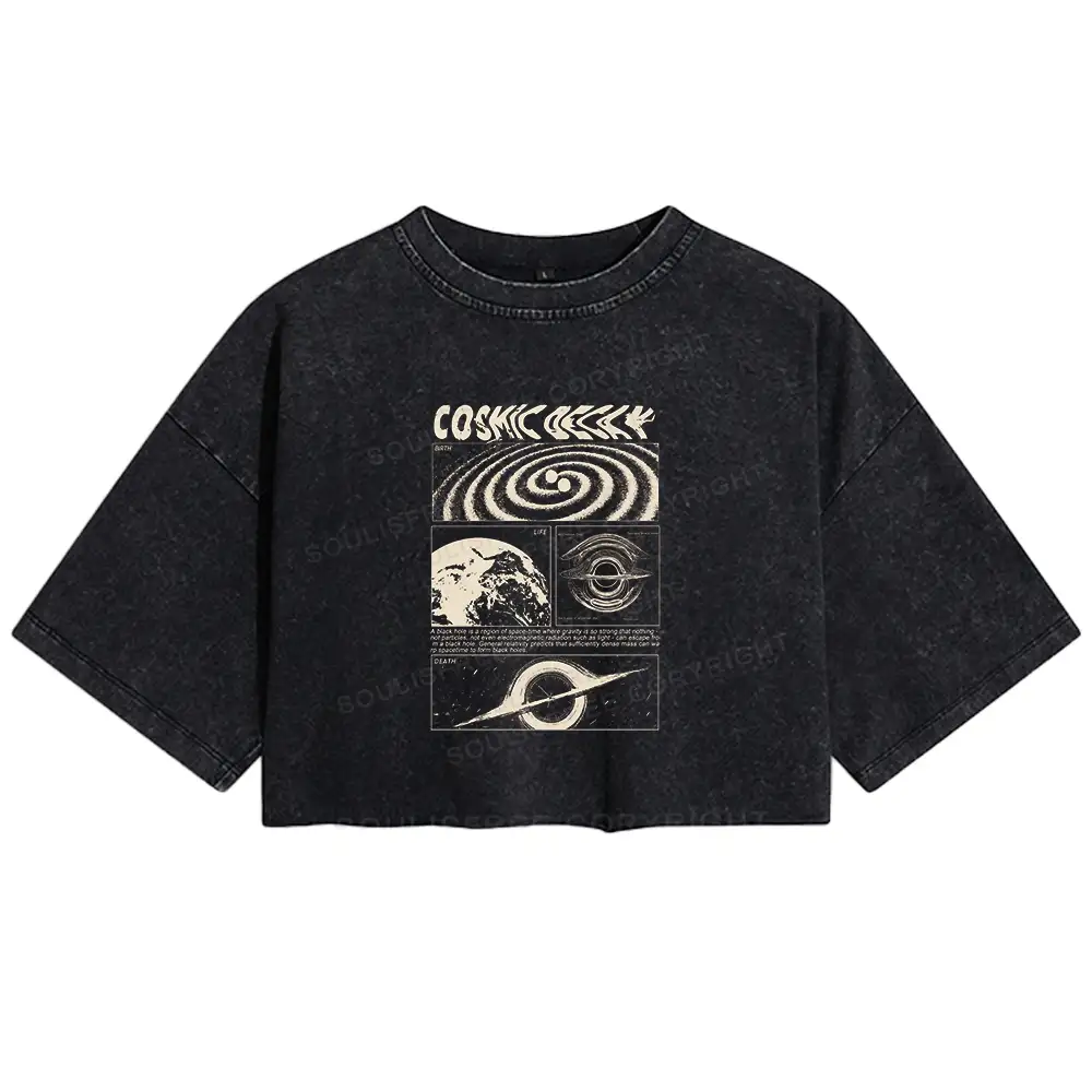 Universe Collapse Washed Crop T-shirt