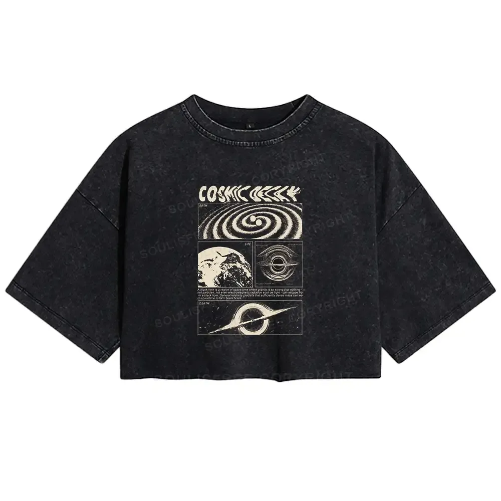Designed Universe Collapse Washed Crop T-shirt