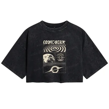 Universe Collapse Washed Crop T-shirt