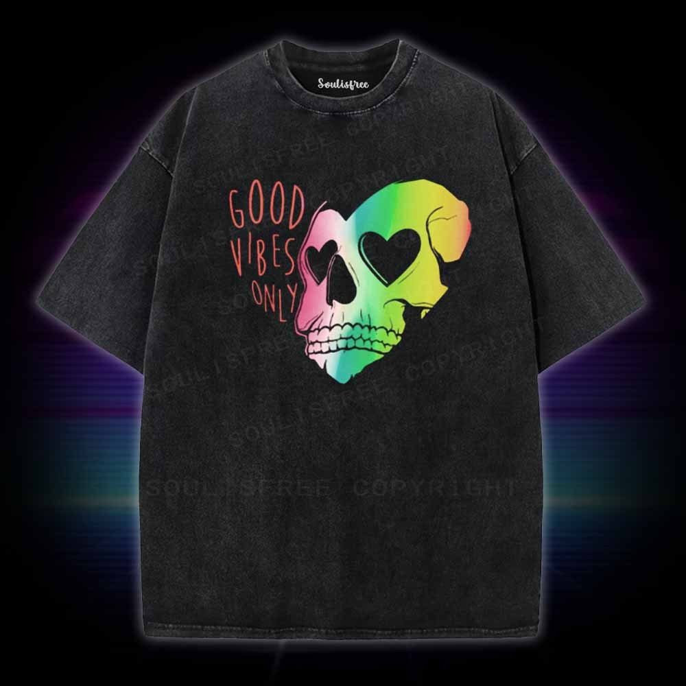Soulisfree Good Vibes Only Skull Washed Tee