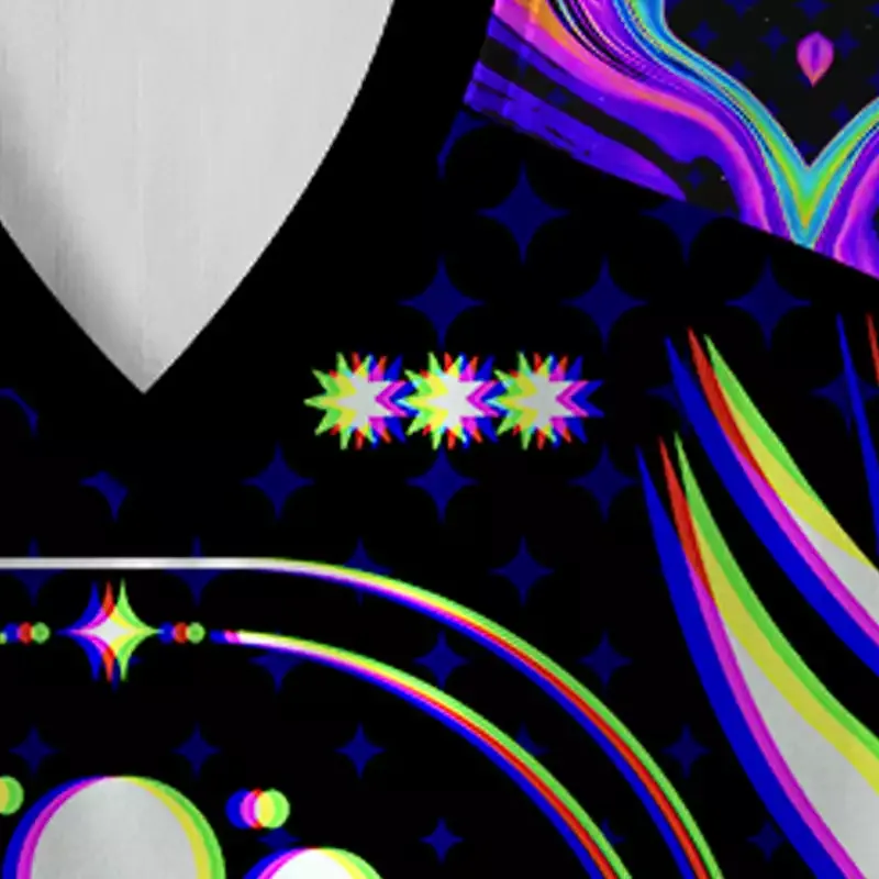 Soulisfree Mushroom of Rainbow Optic Lines Illusion Long Sleeve Jersey