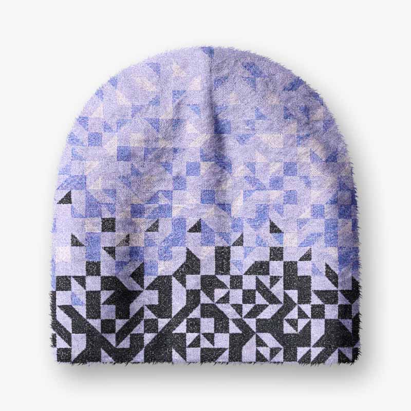 Soulisfree Gradient Mosaic Geometric Fuzzy Beanie