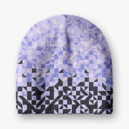 Soulisfree Gradient Mosaic Geometric Fuzzy Beanie