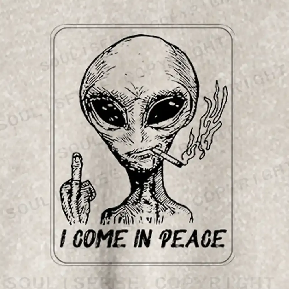 I Come In Peace Washed Cropped Sweatshirt