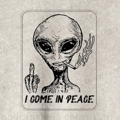 I Come In Peace Washed Cropped Sweatshirt