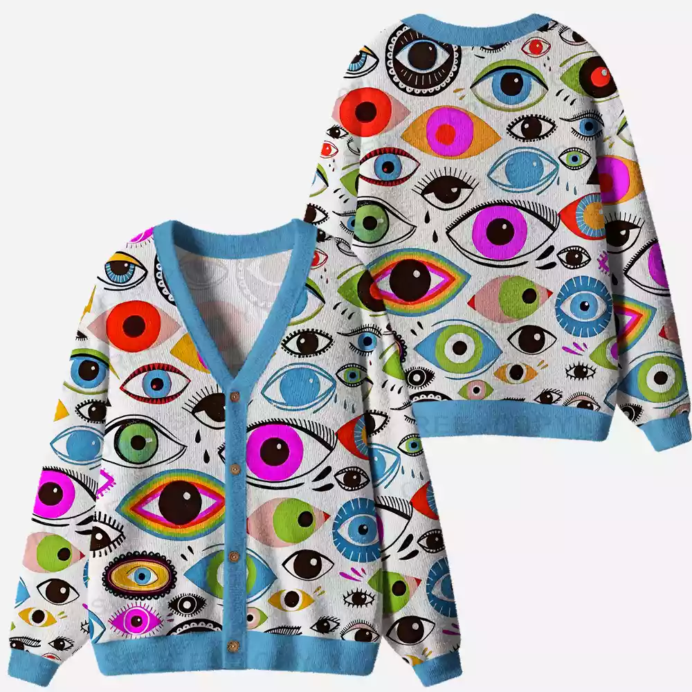Garden of Eyes Ugly Cardigan Sweaters 