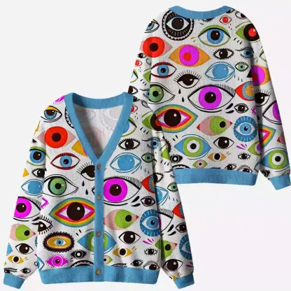Garden of Eyes Ugly Cardigan Sweaters 